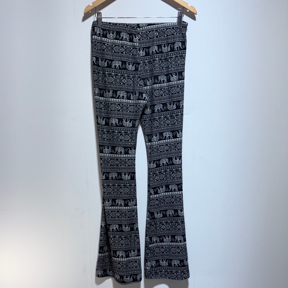 Boho print black and white flare leggings size medium
